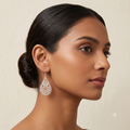 Silver Filigree Teardrop Drop Earring