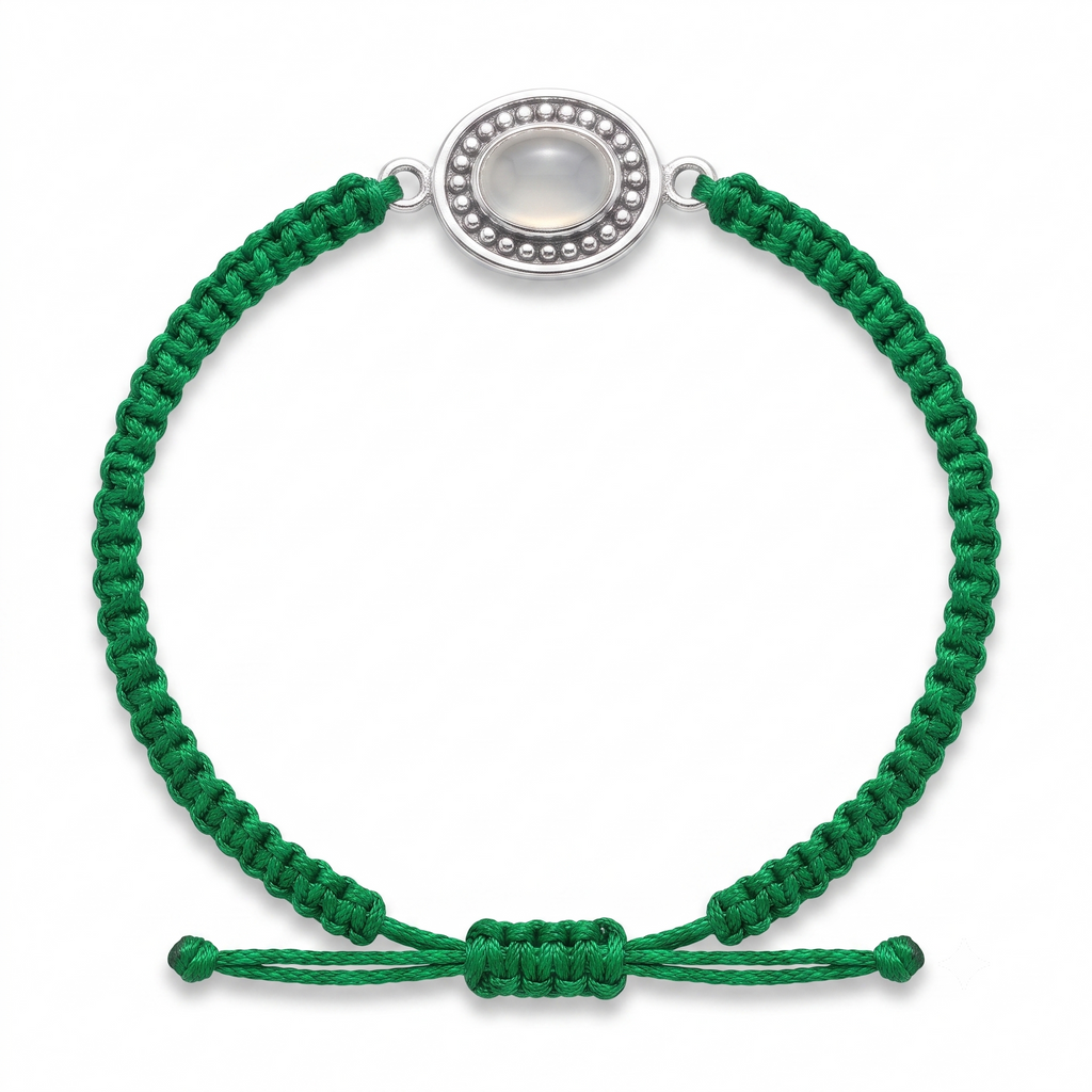 The Karuna Oval serene grey Stone Rakhi