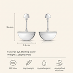 Silver Half-Moon Drop Earring