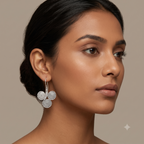 Silver Triple Spiral Drop Earring
