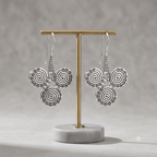 Silver Triple Spiral Drop Earring