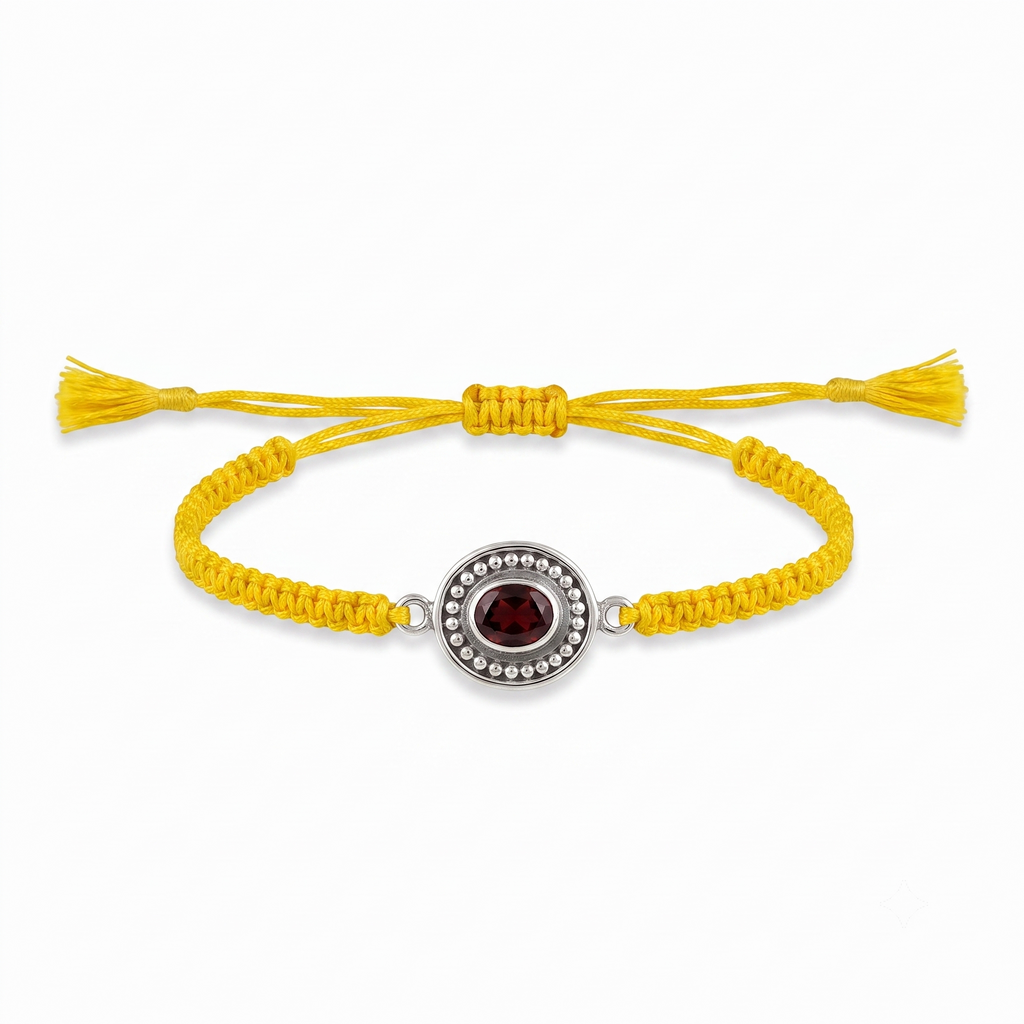 The Karuna Oval Purple Stone Rakhi
